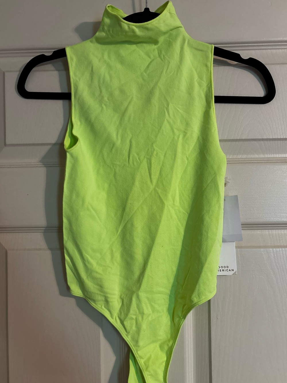 ⚡️ NWT Good American Electric Lime Mock Neck Bodysuit Sz 00/0 ⚡️